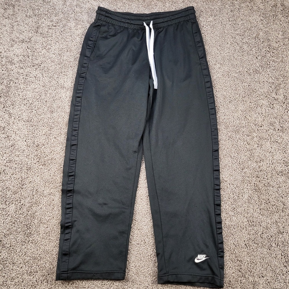 Vintage Nike Mens Y2K Black Mesh Athletic Track Pants Size‎ Medium